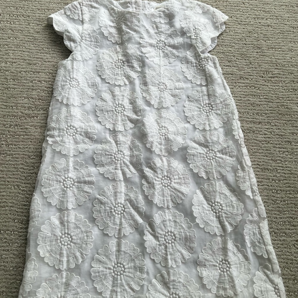 Elegant White Floral Kids Dress